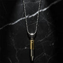 Urthn Gold & Silver Tone Bullet Shape Pendant Necklace for Men(Pack of 6)