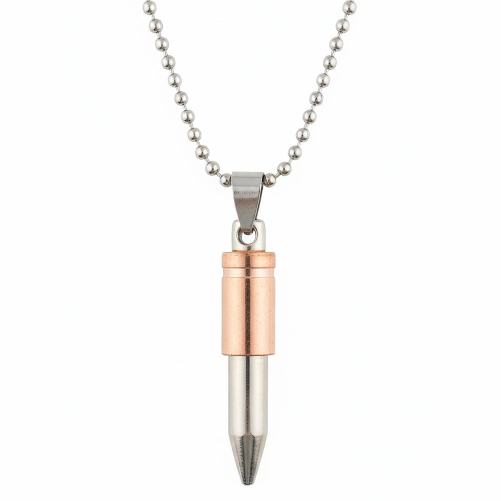 Urthn Rose Gold & Silver Tone Bullet Shape Pendant Necklace(Pack of 6)