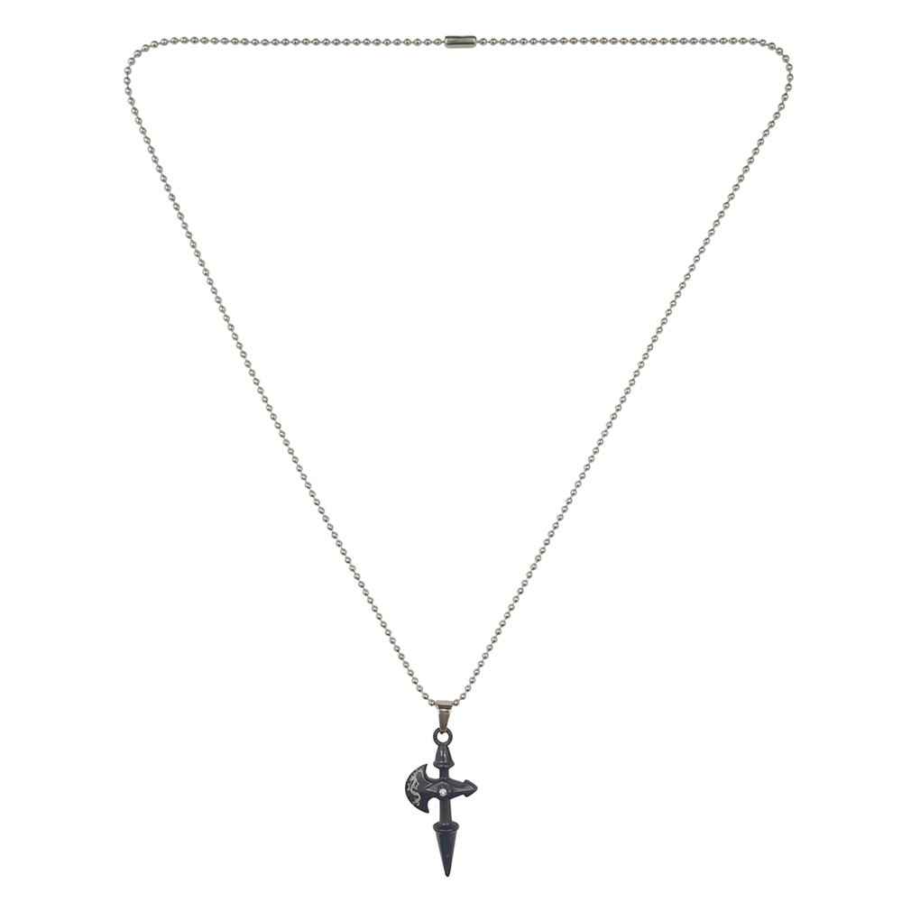Urthn Unique Black Axe Steel Chain Pendant for Men (Pack of 6)