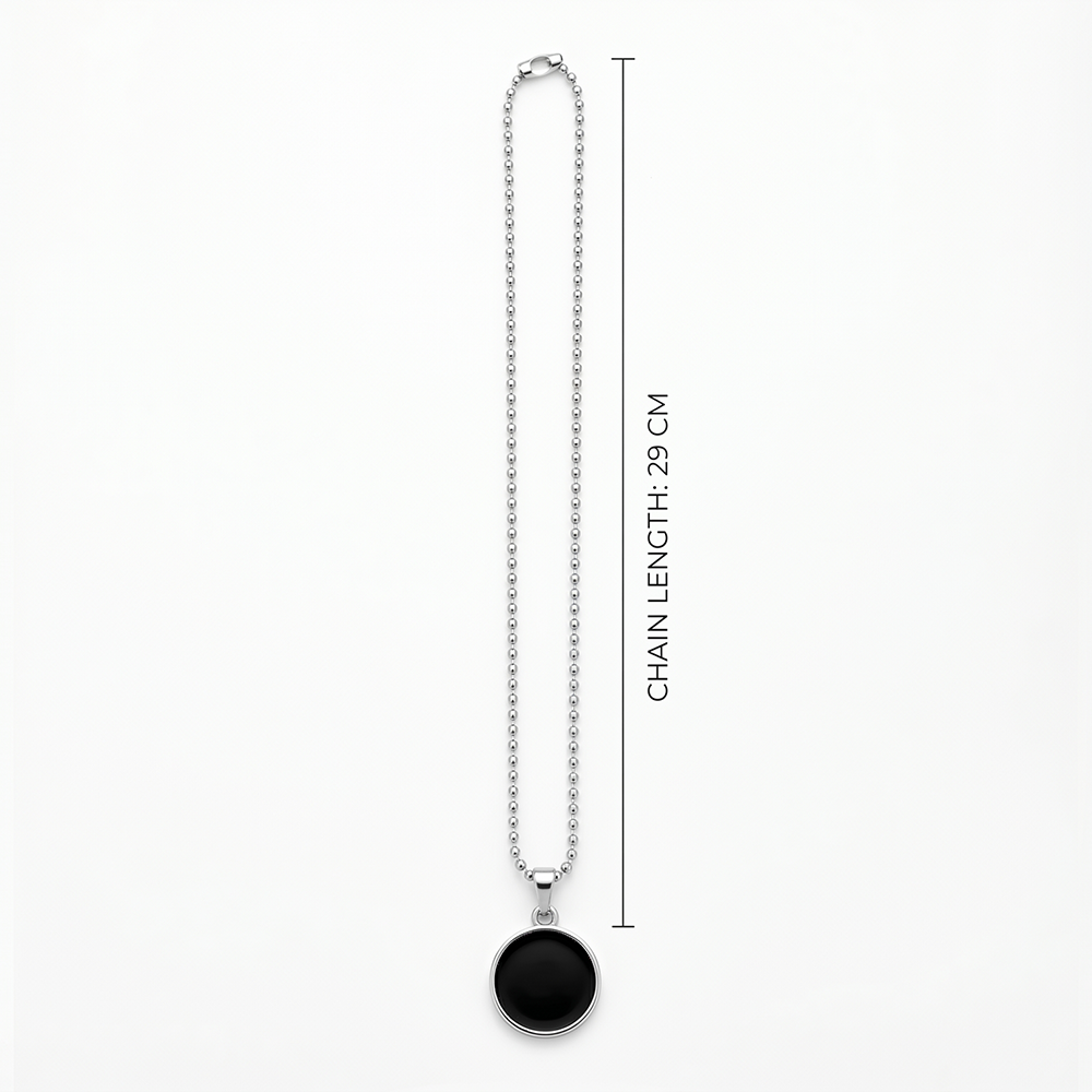 Urthn Round Steel Chain Pendant For Men (Pack of 6)