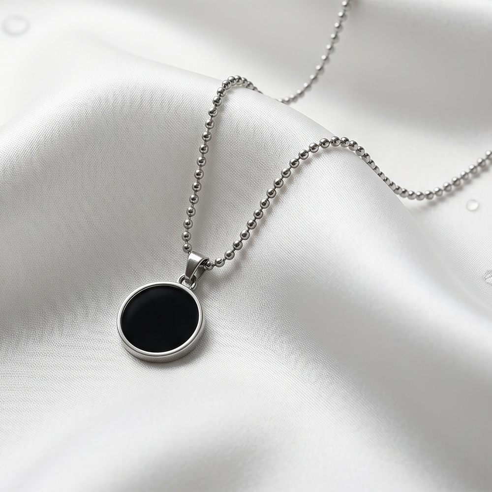 Urthn Round Steel Chain Pendant For Men (Pack of 6)