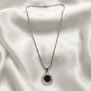Urthn Fashion Black Crystal Chain Pendant