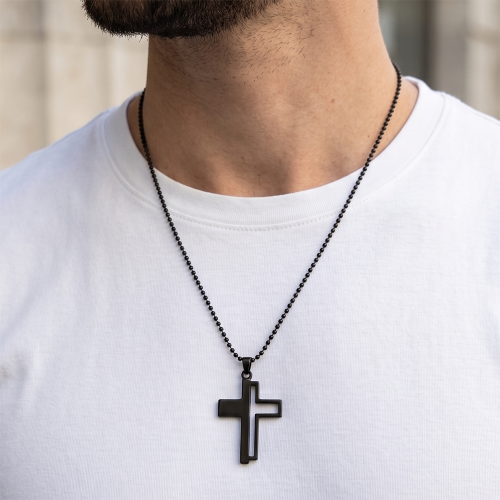 Urthn Cross Chain Pendant For Men (Pack of 6)