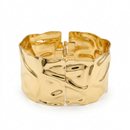 Urthn Gold Plated Bold Abstract Textured Wide Openable Kada for Women(Pack of 3)