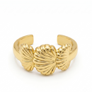 Urthn Gold-Plated Leaf Design Open Cuff Kada Bracelet for Women(Pack of 6)