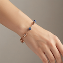 Urthn Rose Gold Tone Round Shape Evil Eye Adjustable Bracelet for Women(Pack of 6)