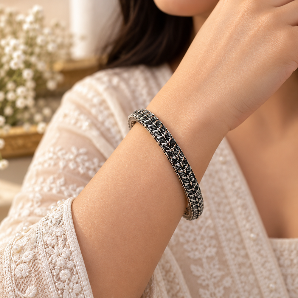Urthn Ethnic Oxidised Bangles Set for Women Stylish Traditional Jewellery
