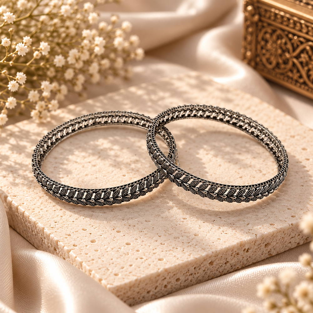 Urthn Ethnic Oxidised Bangles Set for Women Stylish Traditional Jewellery