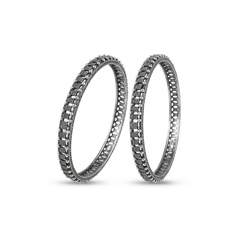 Urthn Ethnic Oxidised Bangles Set for Women Stylish Traditional Jewellery
