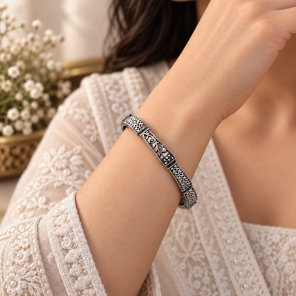 Urthn Ethnic Oxidised Bangles Set for Women Stylish Traditional Jewellery