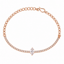 Urthn Everglow Rose Gold Plated Tear Drop Shape American Diamond  Bracelet for Women(Pack Of 6)