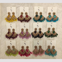 Dhwani Gold Plated Crystal And Austrian Stone Dangler Earrings