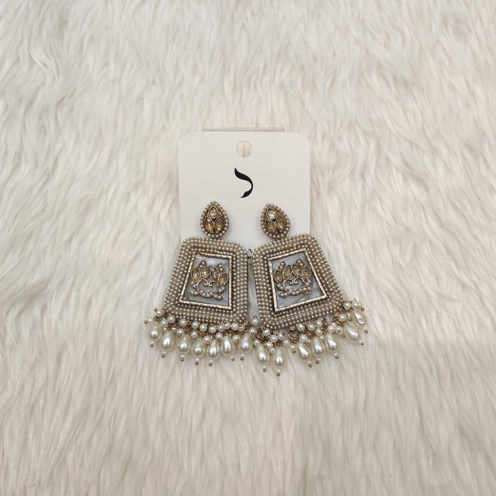 Dhwani Gold Plated Crystal Stone And Beads Dangler Earrings