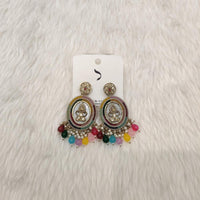 Dhwani Gold Plated Crystal Stone And Beads Dangler Earrings