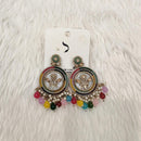 Dhwani Gold Plated Crystal Stone And Beads Dangler Earrings