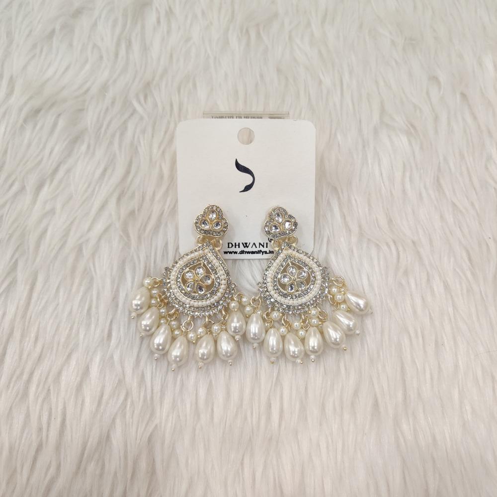 Dhwani Gold Plated Pota And Austrian Stone Beads Dangler Earrings