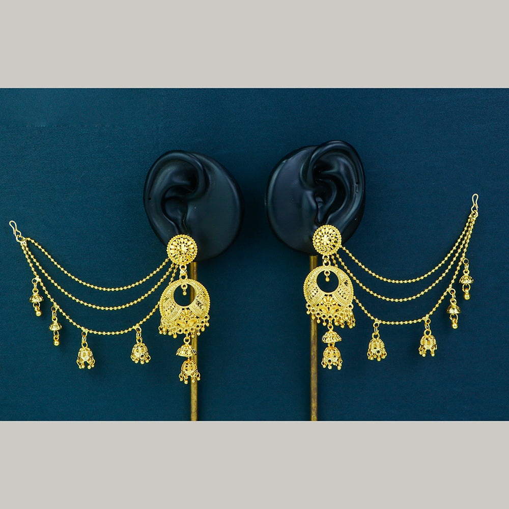 Mahavir Gold Plated Kanchain Dangler Earrings