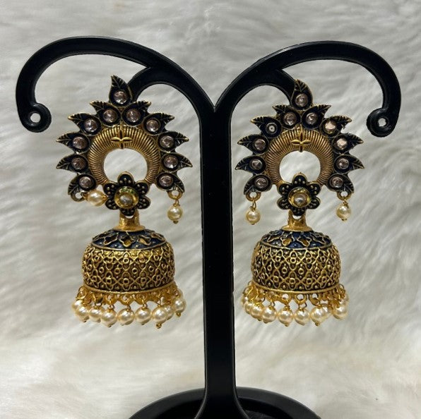 Infinity Jewels Gold Plated Jhumki Earrings