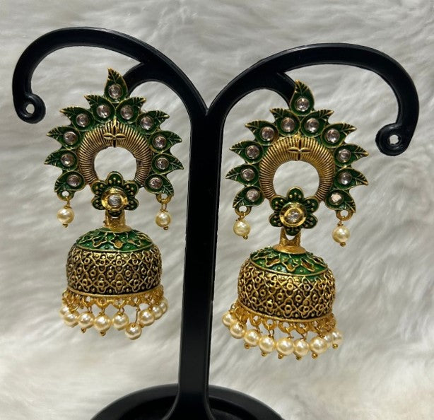 Infinity Jewels Gold Plated Jhumki Earrings