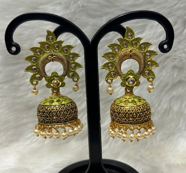 Infinity Jewels Gold Plated Jhumki Earrings