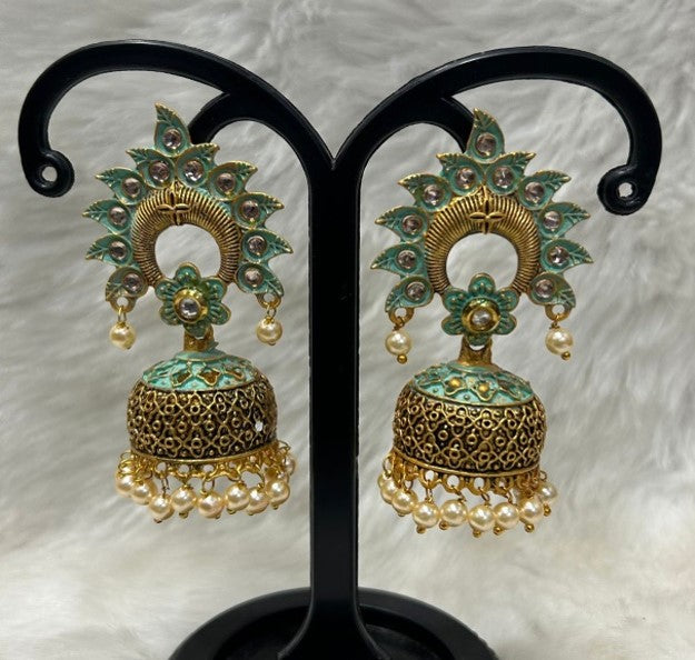 Infinity Jewels Gold Plated Jhumki Earrings