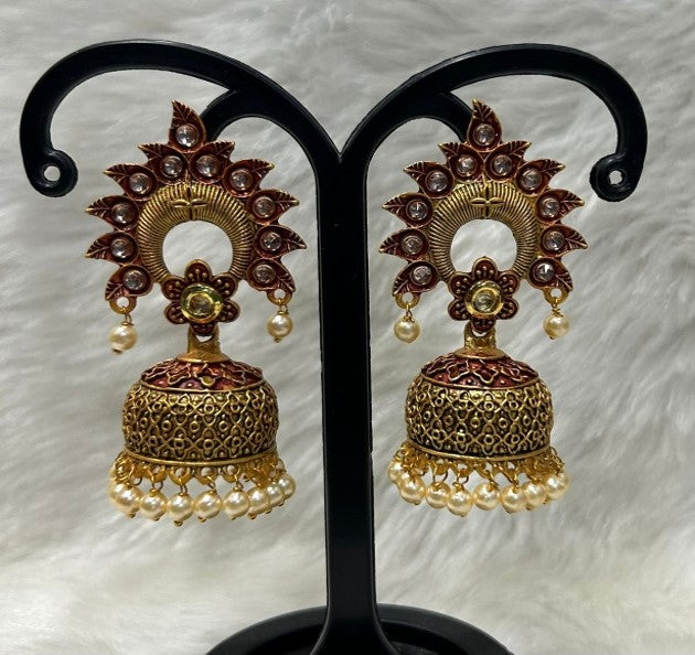 Infinity Jewels Gold Plated Jhumki Earrings