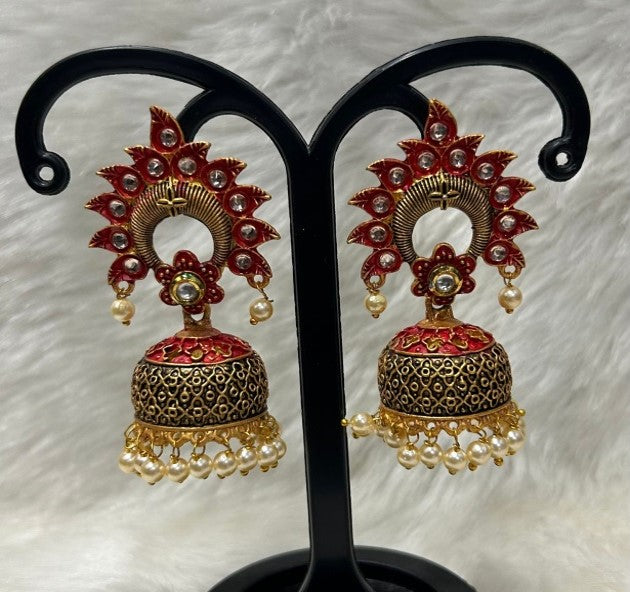 Infinity Jewels Gold Plated Jhumki Earrings