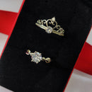 Urthn  Rhodium Plated Solitaire Couple Ring Set ( Assorted ) - 1506920 (Pack Of 6)