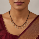 Urthn American Diamond Floral Charms Trendy Mangalsutra For Women (Pack of 3)