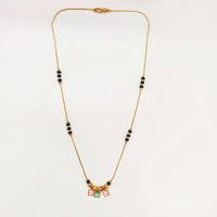 Urthn  Classic Gold-Plated Mangalsutra with Sparkling Crystal Charms (Set of 3)