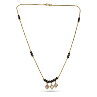 Urthn  Classic Gold-Plated Mangalsutra with Sparkling Crystal Charms (Set of 3)