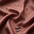 Urthn  Classic Gold-Plated Mangalsutra with Sparkling Crystal Charms (Set of 3)
