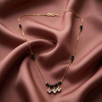 Urthn  Classic Gold-Plated Mangalsutra with Sparkling Crystal Charms (Set of 3)