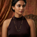 Urthn  Classic Gold-Plated Mangalsutra with Sparkling Crystal Charms (Set of 3)
