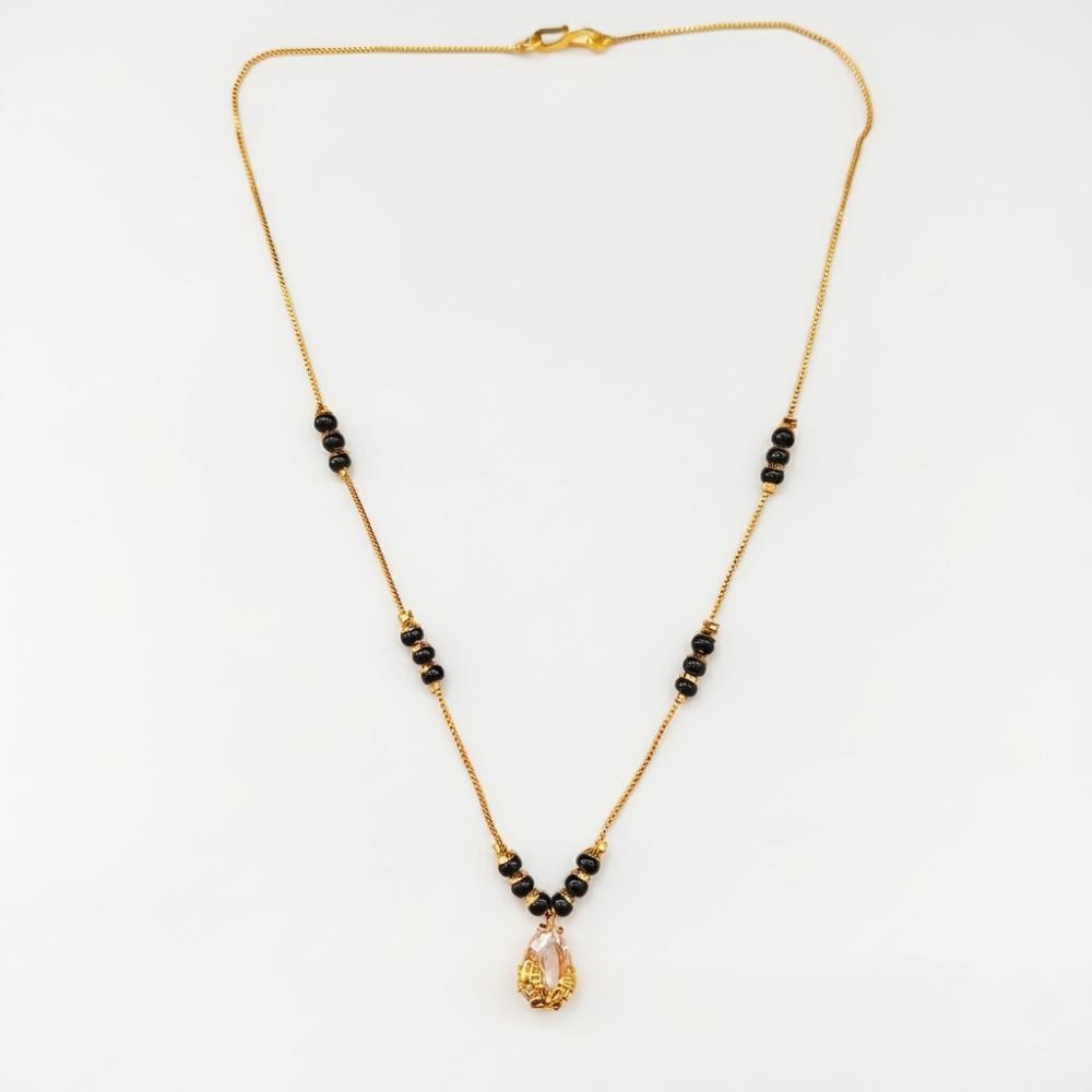 Urthn  Classic Gold-Plated Mangalsutra with Sparkling Crystal Charms (Set of 3)