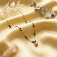 Urthn  Classic Gold-Plated Mangalsutra with Sparkling Crystal Charms (Set of 3)