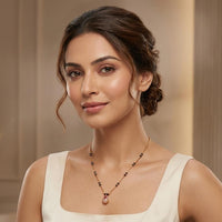 Urthn  Classic Gold-Plated Mangalsutra with Sparkling Crystal Charms (Set of 3)