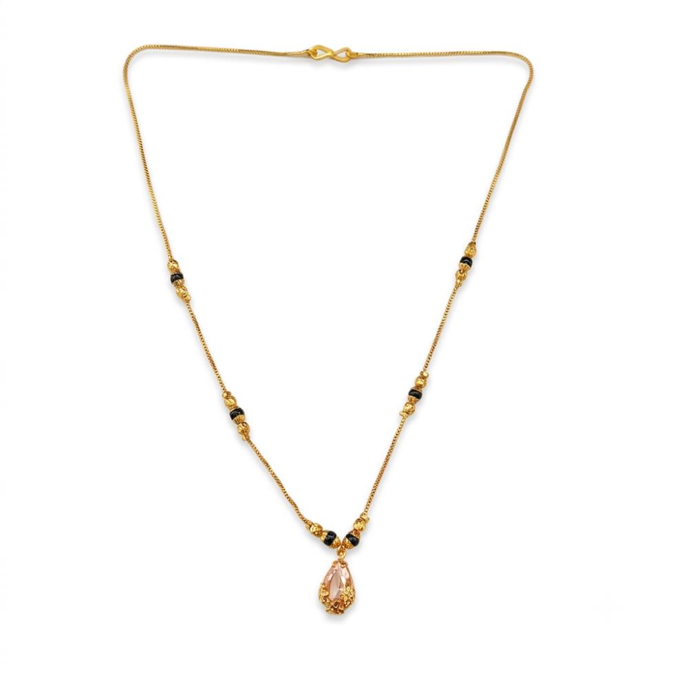Urthn  Classic Gold-Plated Mangalsutra with Sparkling Crystal Charms (Set of 3)