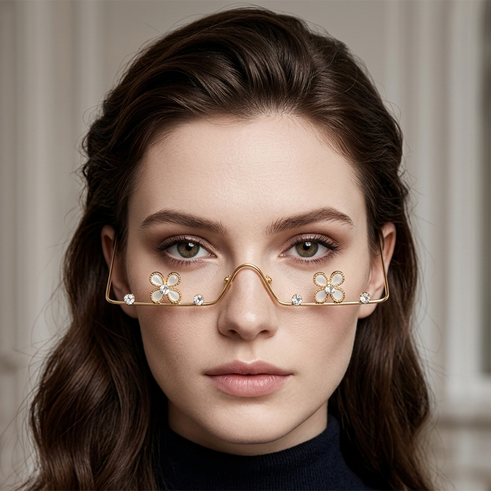Urthn Crytsal Stone Luxury Inspired Facelets Jewellery Bridal Face Frame (Pack Of 3)