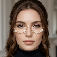 Urthn Crytsal Stone Luxury Inspired Facelets Jewellery Bridal Face Frame  (Pack Of 3)