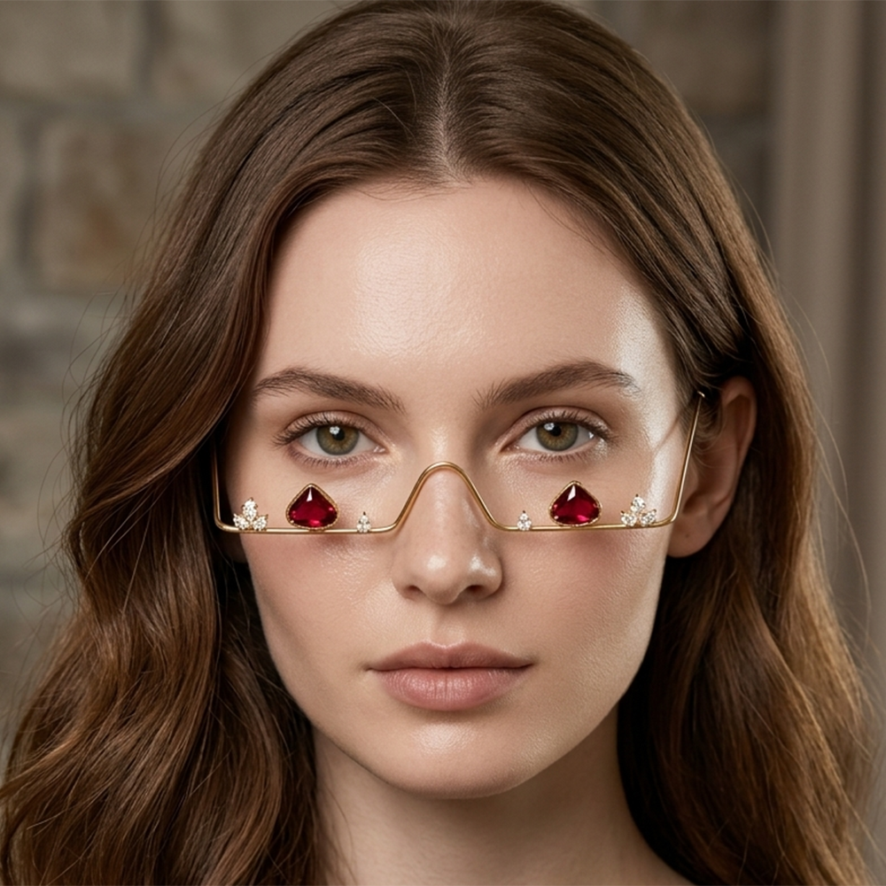 Urthn Pota Stone Luxury Inspired Facelets Jewellery Bridal Face Frame (Assorted Color) (Pack Of 3)