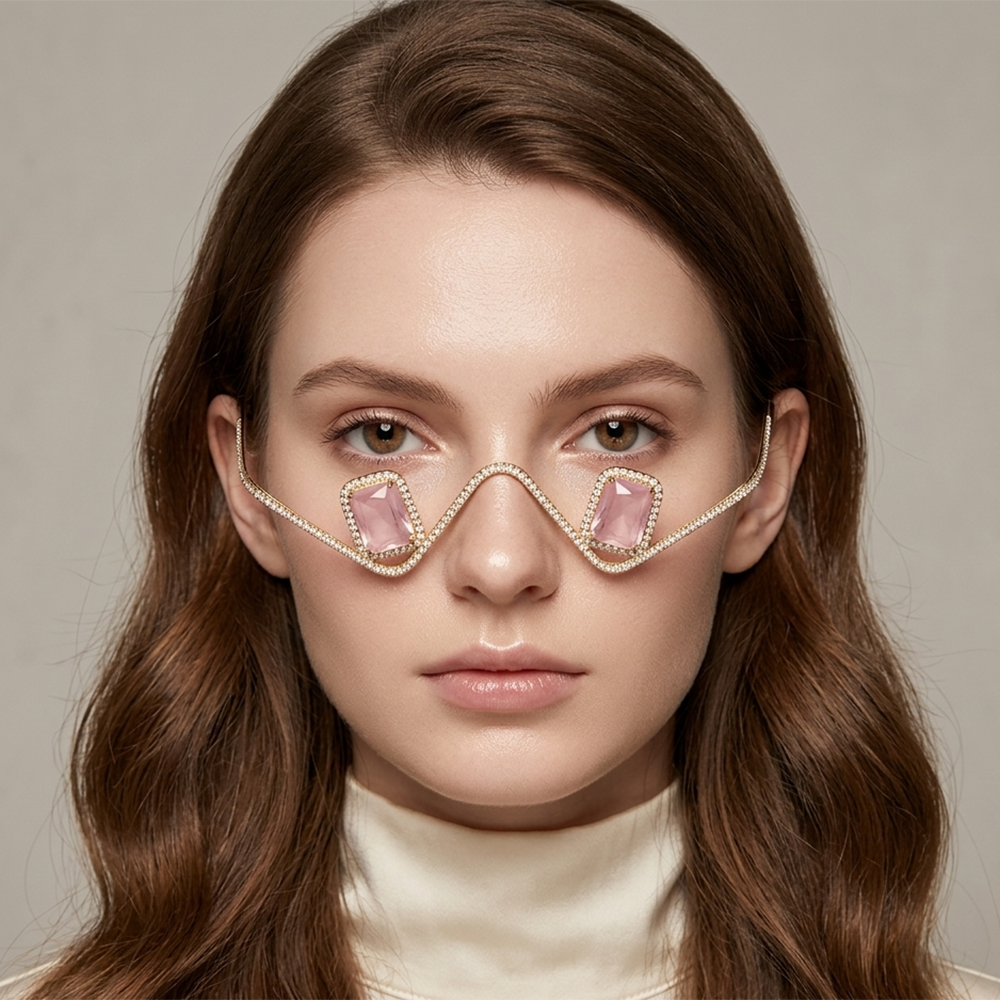 Urthn Austrian Stone Luxury Inspired Facelets Jewellery Bridal Face Frame (Assorted Color) (Pack Of 3)