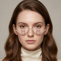 Urthn Austrian Stone Luxury Inspired Facelets Jewellery Bridal Face Frame (Assorted Color) (Pack Of 3)