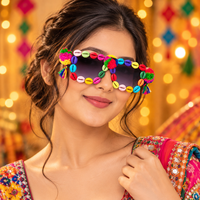 Urthn Navratri Special Handmade Sunglasses for Women & Girls Stylish Garba Night Accessory (pack of 6)