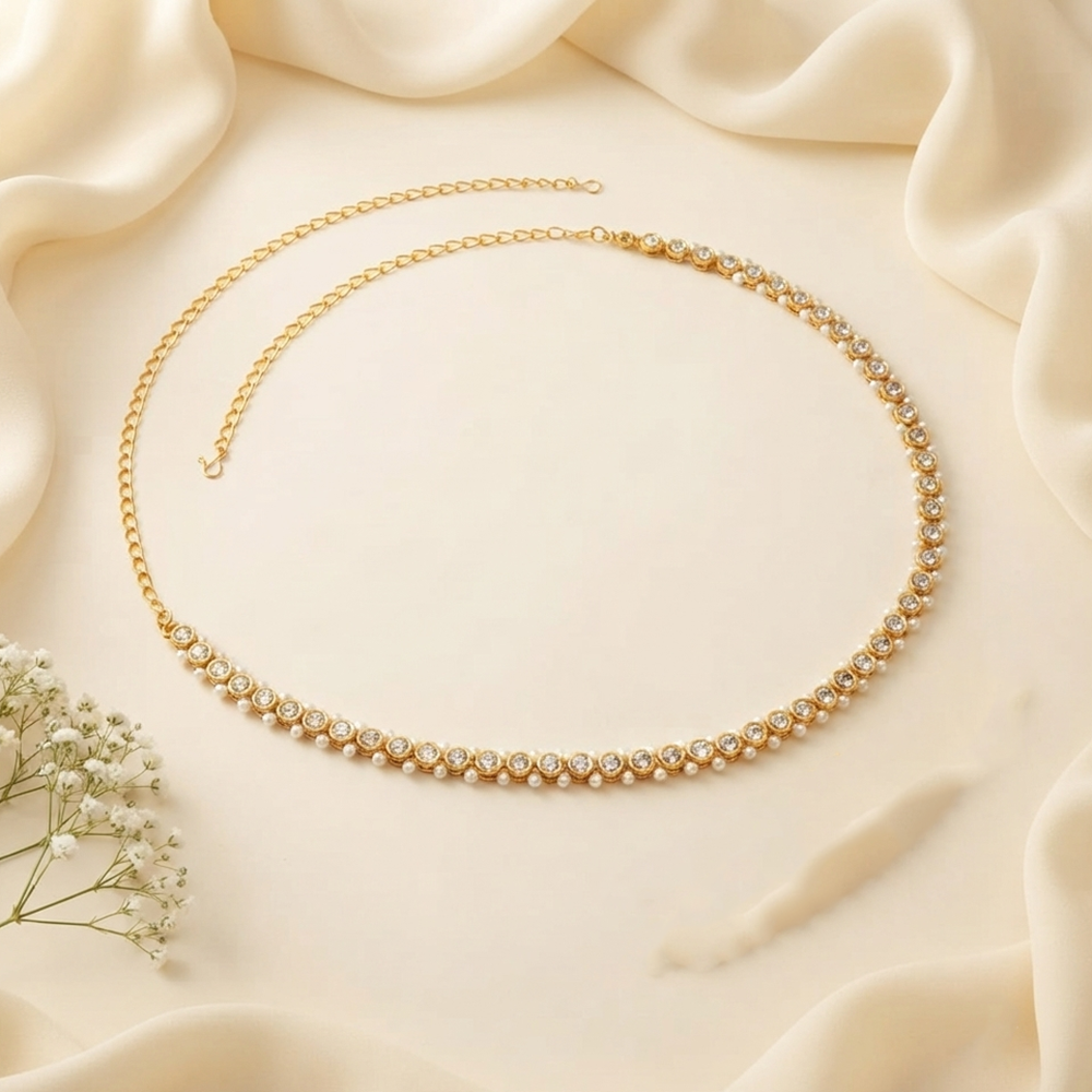 Urthn Elegant  Austrian Stone Kamarbandh / Waist Chain for Women And Girls