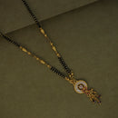Mahavir Stylish Austrian Stone Pearl And Black Beads Mangalsutra