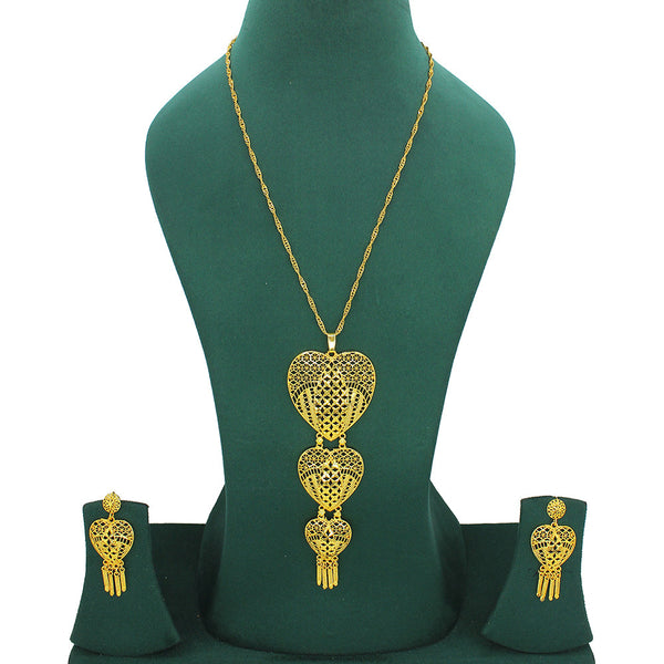 Mahavir Forming Look Gold Plated Long Necklace Set