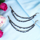 Saloni Fashion Jewellery Dazzling 2 String Blue Pearl Gold Plated Set Of 2 Brass Ear-Chain (Kaanchain) For Women and Girls