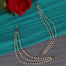 Saloni Fashion Jewellery Traditional Trendy 3 String Long Chain Gold Plated Combo Set of 2 Pearl Ear-Chain(Kaanchain) For Women