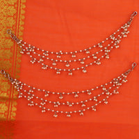 Saloni Fashion Jewellery Inspired Pearl 3 String Gold Plated Combo Set of 2 Ear-Chain(Kaan Chain) For Women